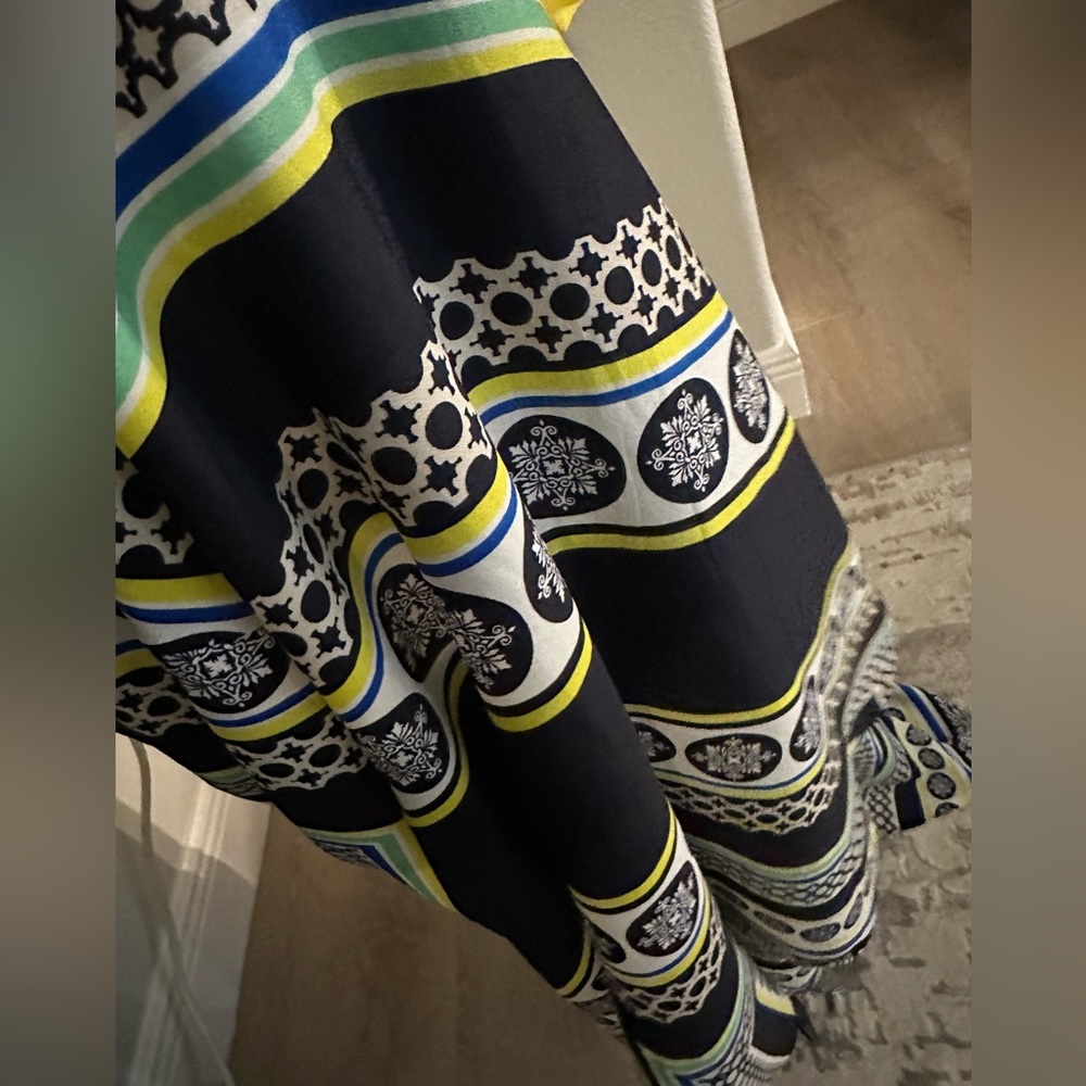 Eliza J NWOT blue and yellow handkerchief halter dress - Picture 4 of 6